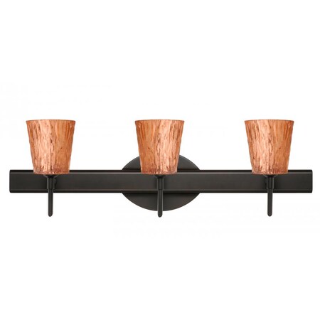 Besa Lighting Besa Wall Nico 4 Bronze Stone Copper Foil 3x5W LED 3SW-5125CF-LED-BR